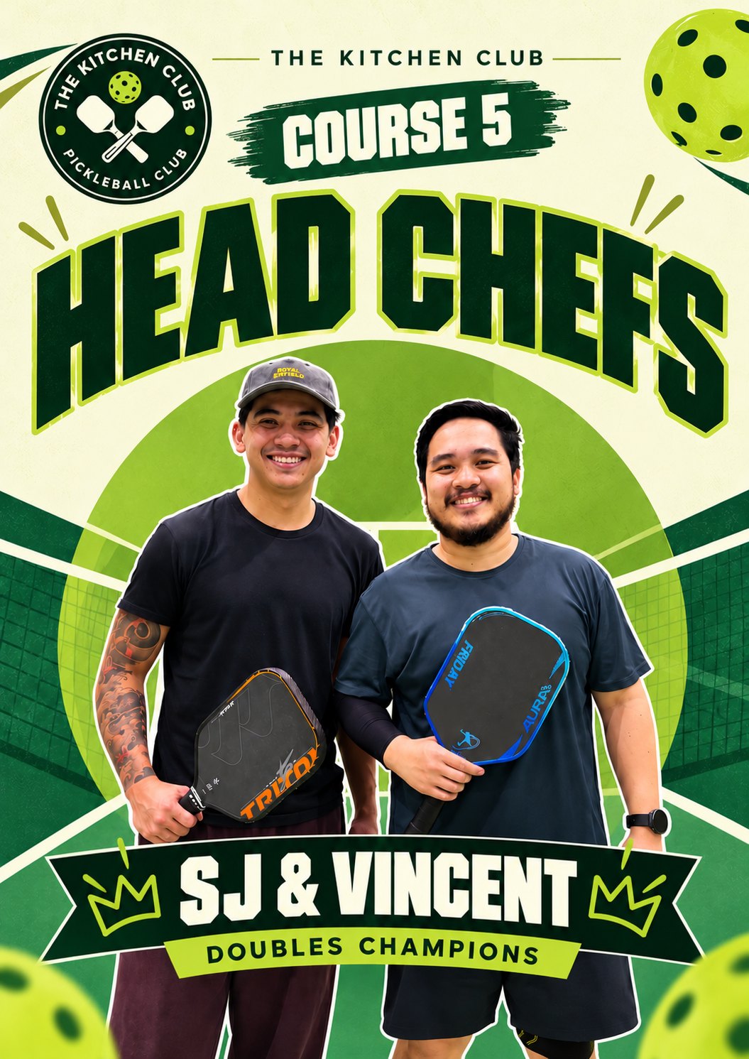 Head Chefs SJ & Vincent — Kitchen Club Course 5 Doubles Champions