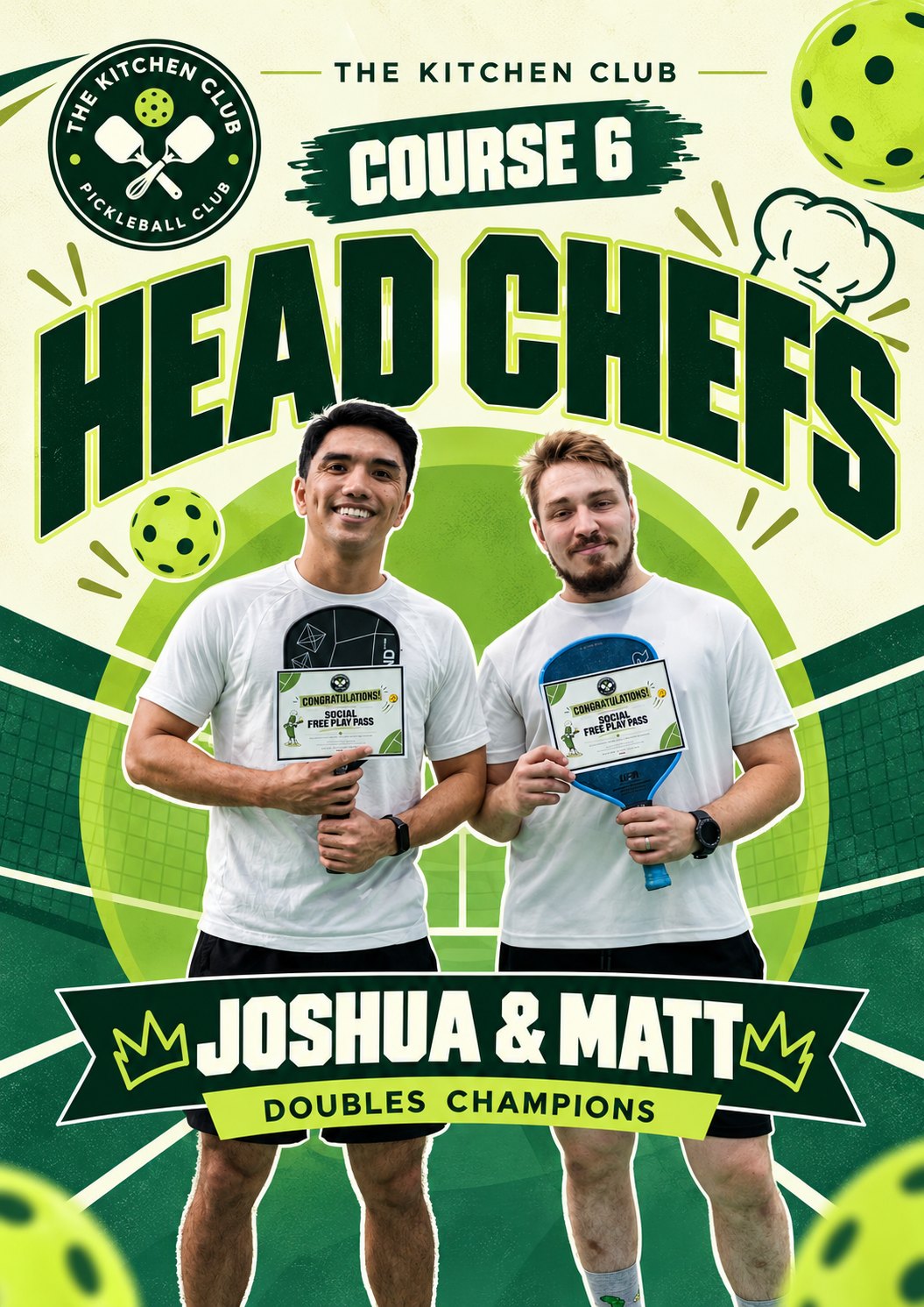 Head Chefs Joshua & Matt — Kitchen Club Course 6 Doubles Champions
